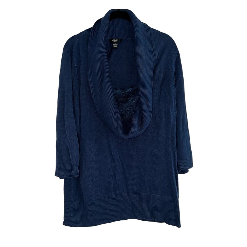 Alfani Woman Knit Top, Navy Blue, Plus Size 2XL